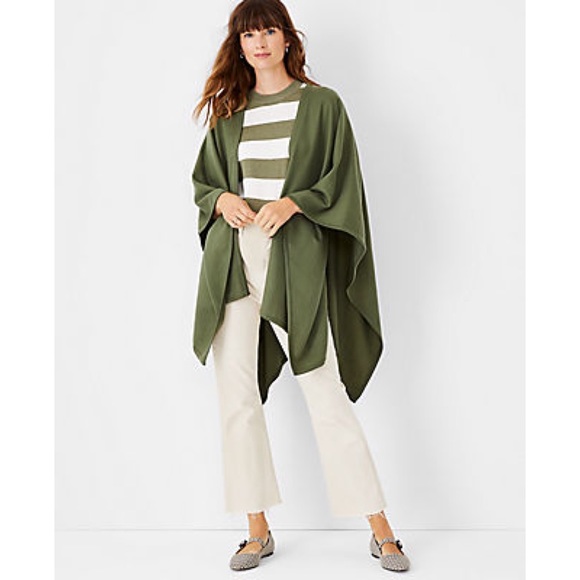 Ann Taylor Accessories - Ann Taylor Modern Poncho In Light Olive